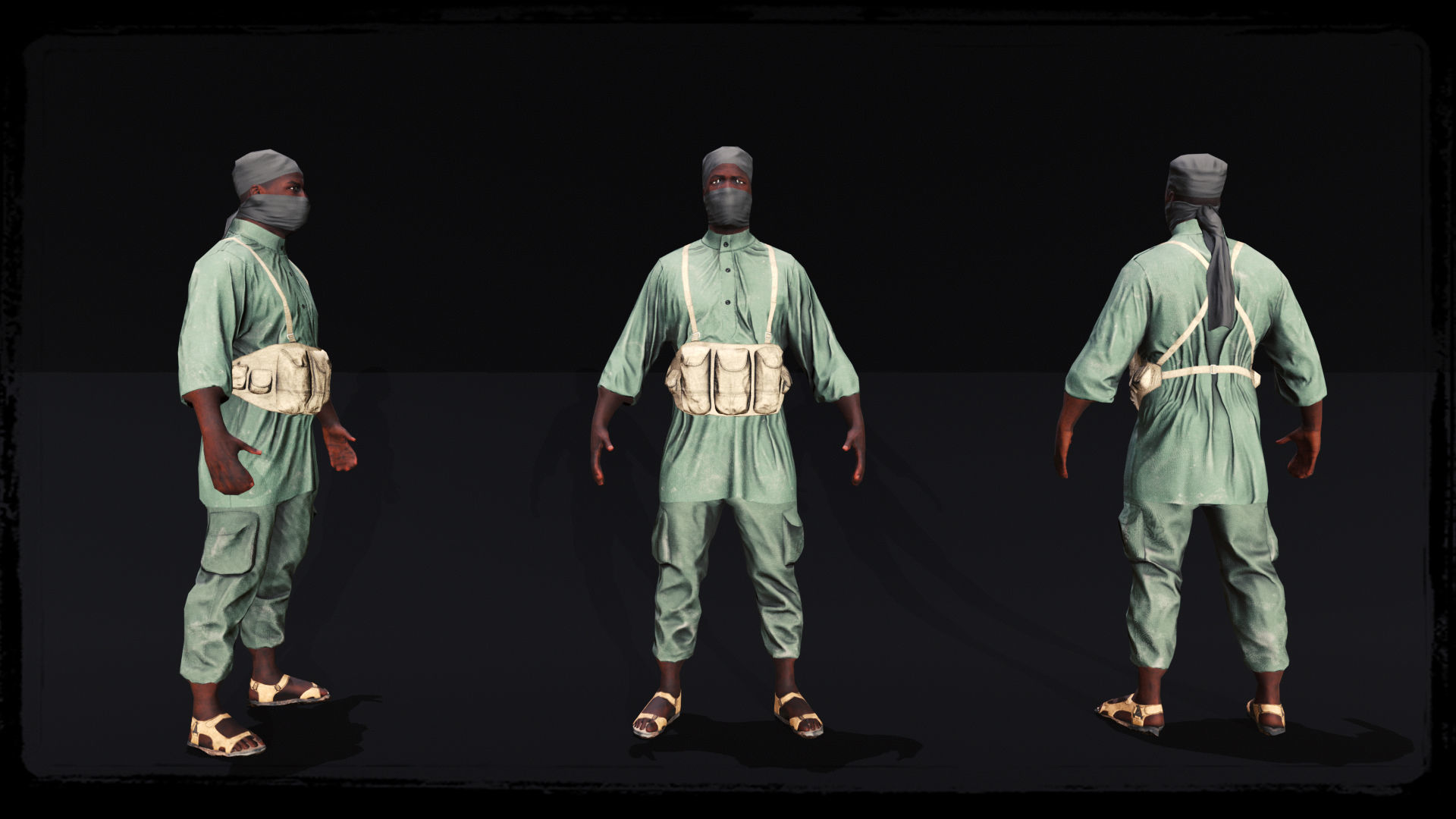 Terrorist Somali-Al-Shabbab-LITE Low-poly 3D model_2