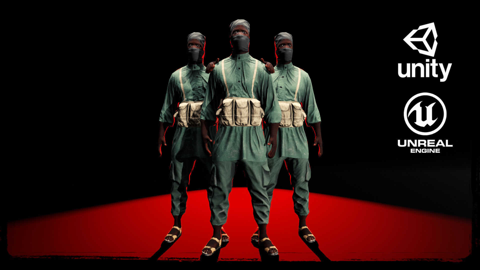Terrorist Somali-Al-Shabbab-LITE Low-poly 3D model_1