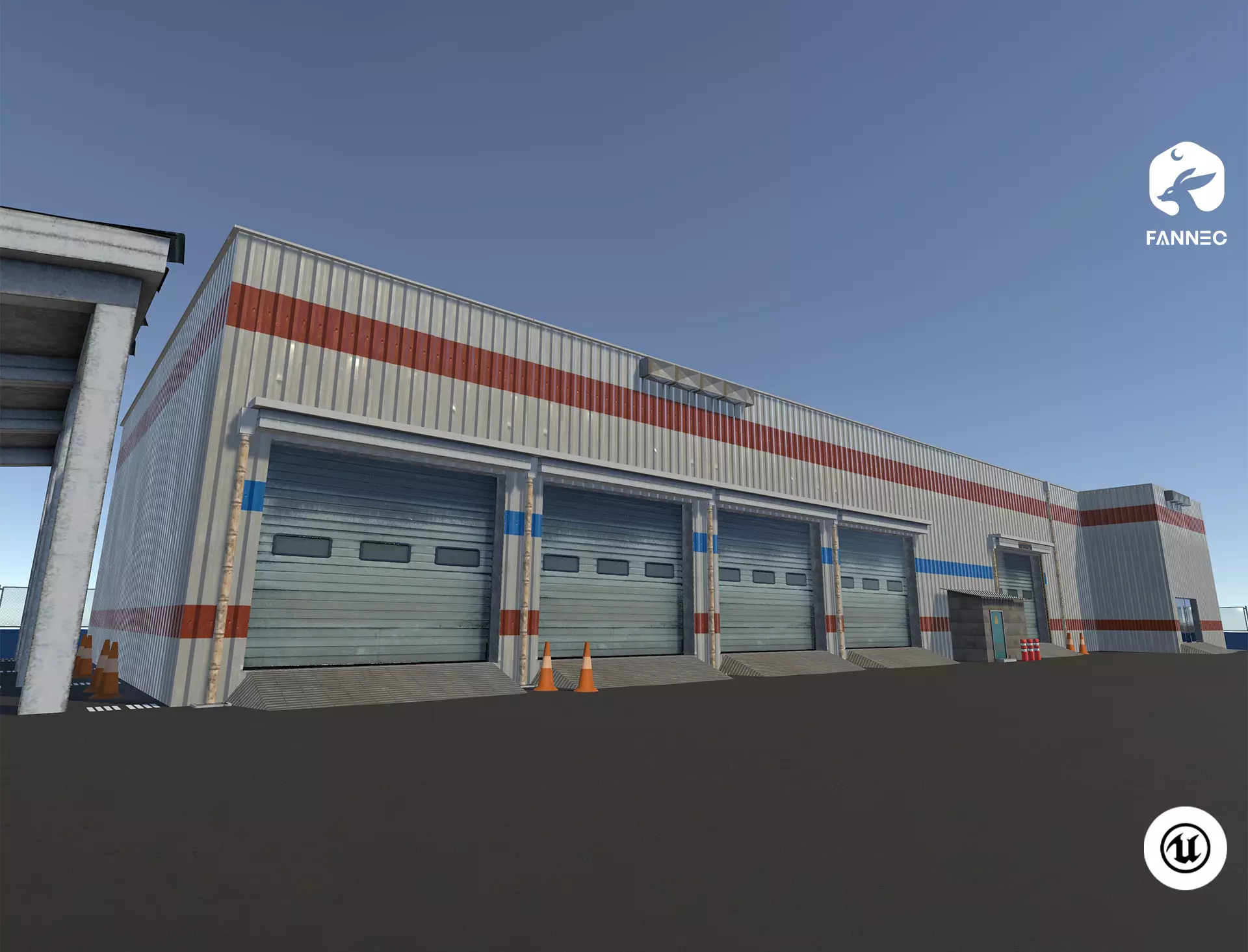 Modular - Car Service Garage Parking Interior Exterior - Unreal Low-poly 3D model