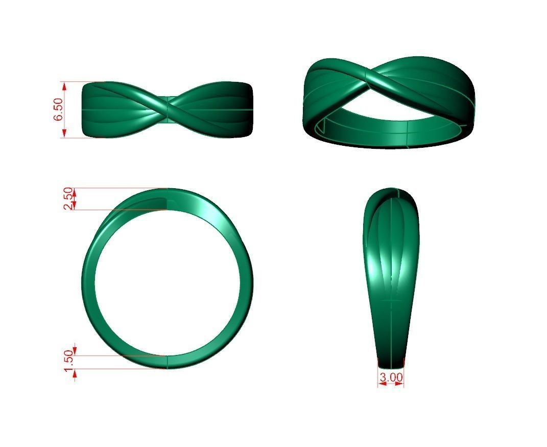 Ribbon Cross Ring 3dm stl 3d print model 3D print model_5