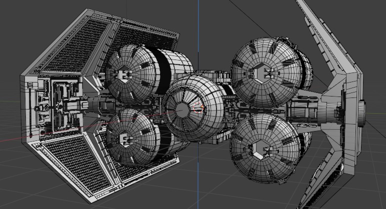 Print ready-tie ca punisher - T bomber starfighter starwars 3D print model_4