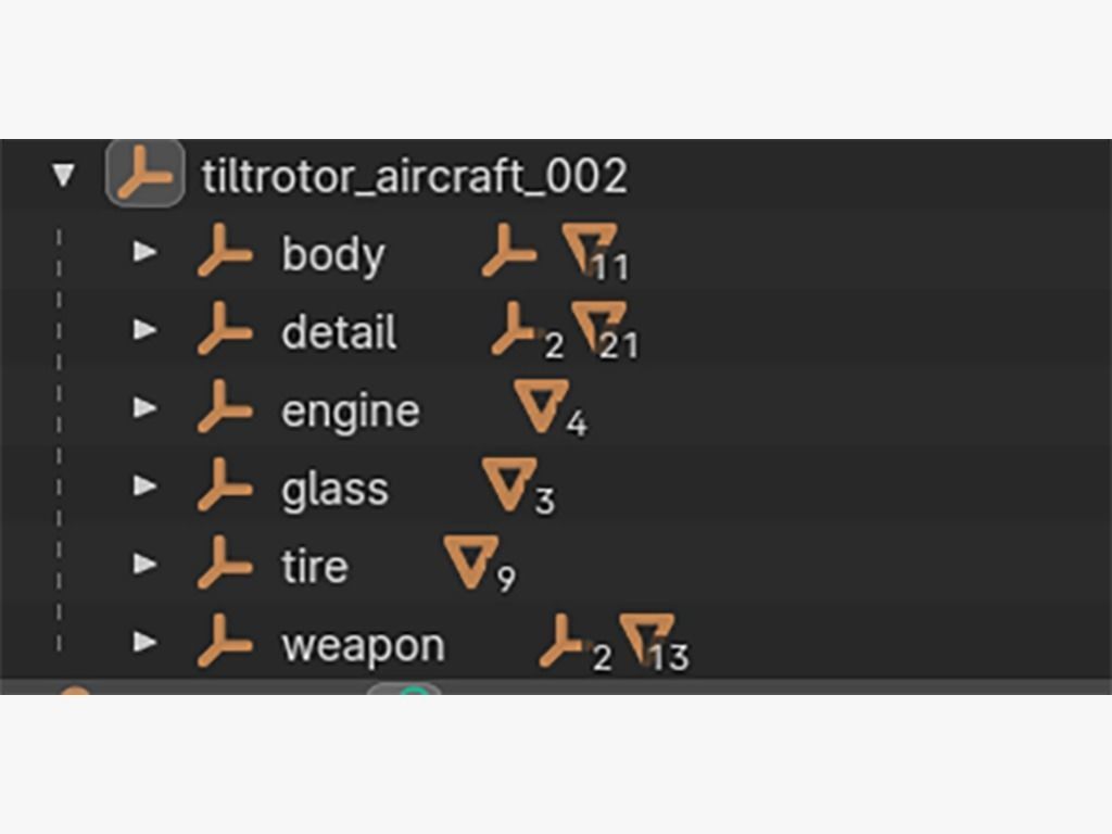 Military Tiltrotor Aircraft Low-poly 3D model_17