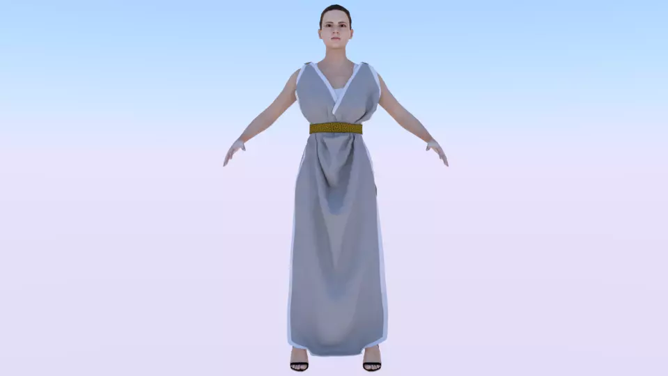 Woman in a Dress 072 Low-poly 3D model