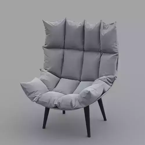 Modern Armchair 3D Model with Soft Fabric and Corona Materials