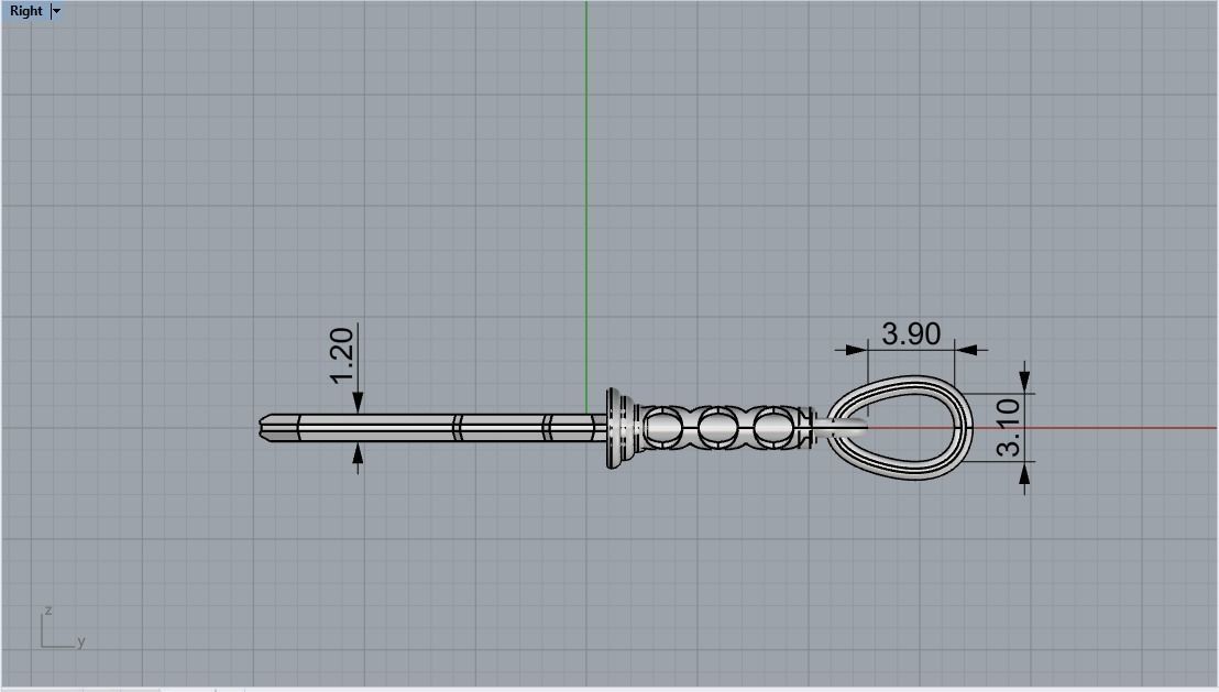 Dagger sword pendant model 999 3D print model_8