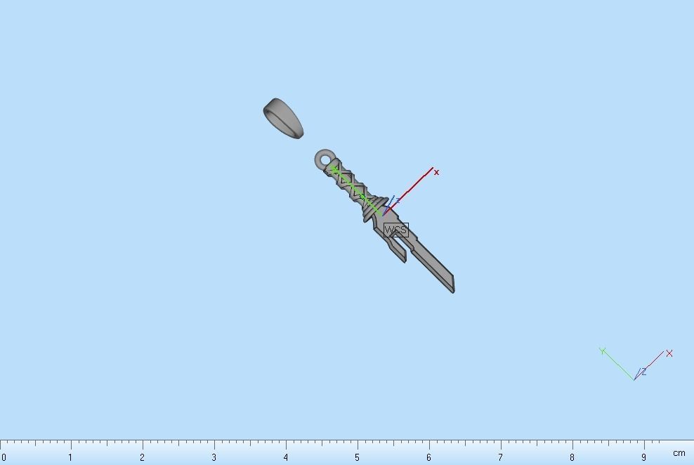 Dagger sword pendant model 999 3D print model_9