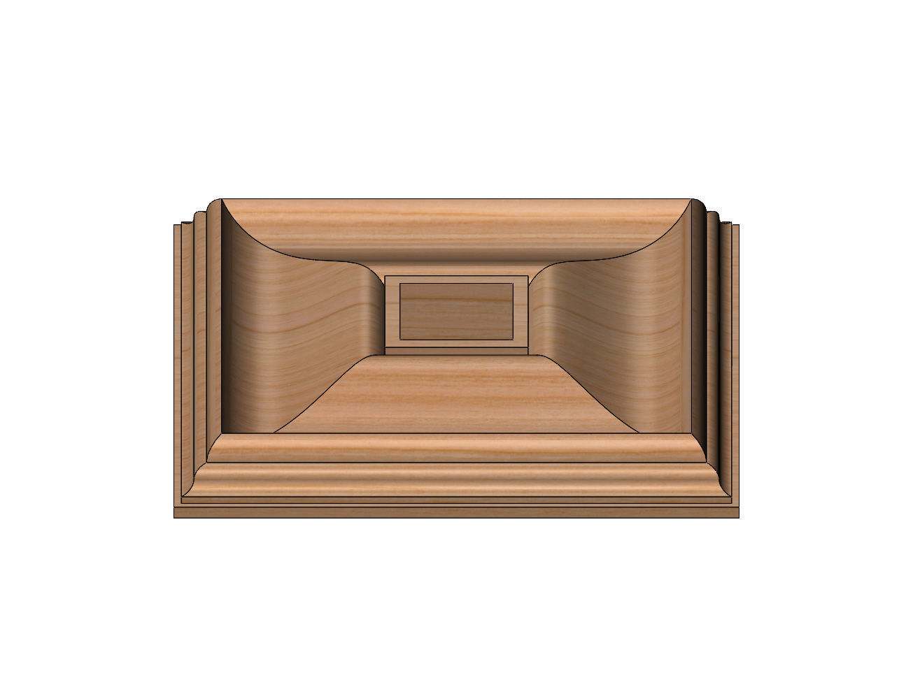 Square curved classic ceiling medallion rosette relief 3D print model_11