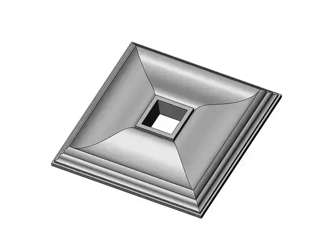 Square curved classic ceiling medallion rosette relief