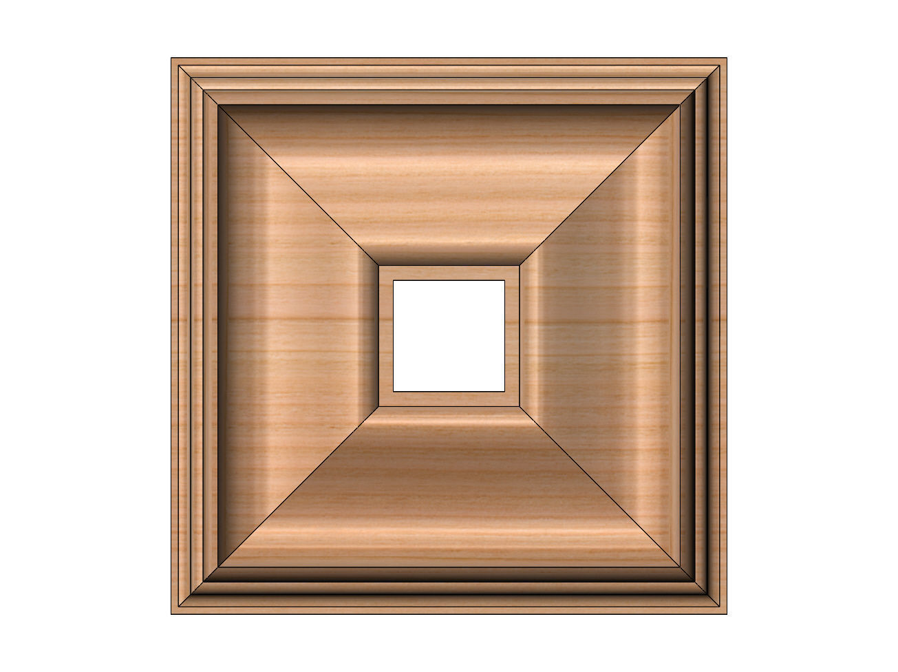 Square curved classic ceiling medallion rosette relief 3D print model_10