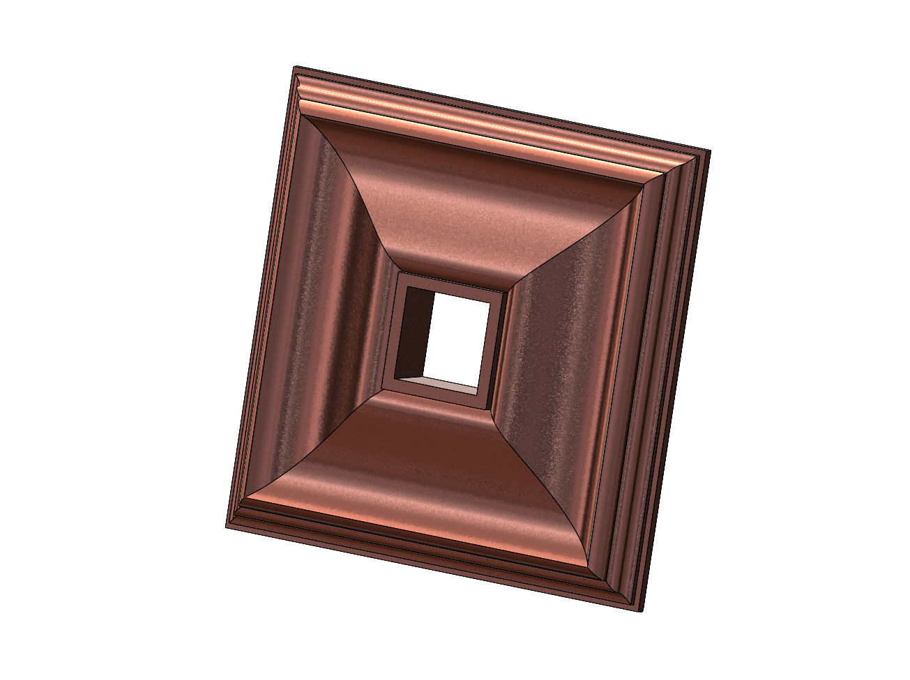 Square curved classic ceiling medallion rosette relief 3D print model_12