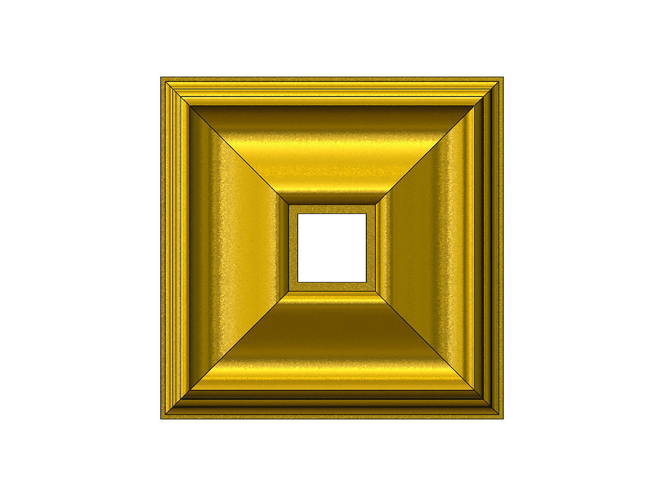 Square curved classic ceiling medallion rosette relief 3D print model_13