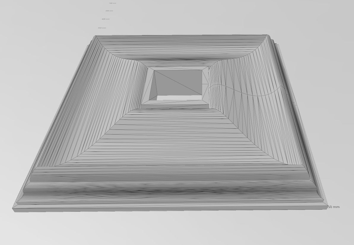 Square curved classic ceiling medallion rosette relief 3D print model_16