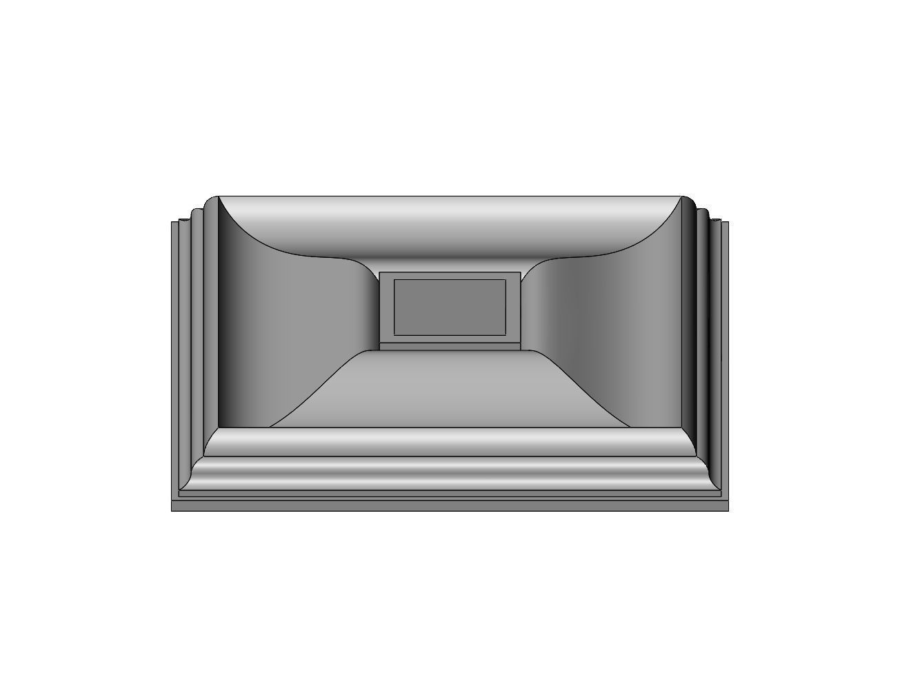 Square curved classic ceiling medallion rosette relief 3D print model_2