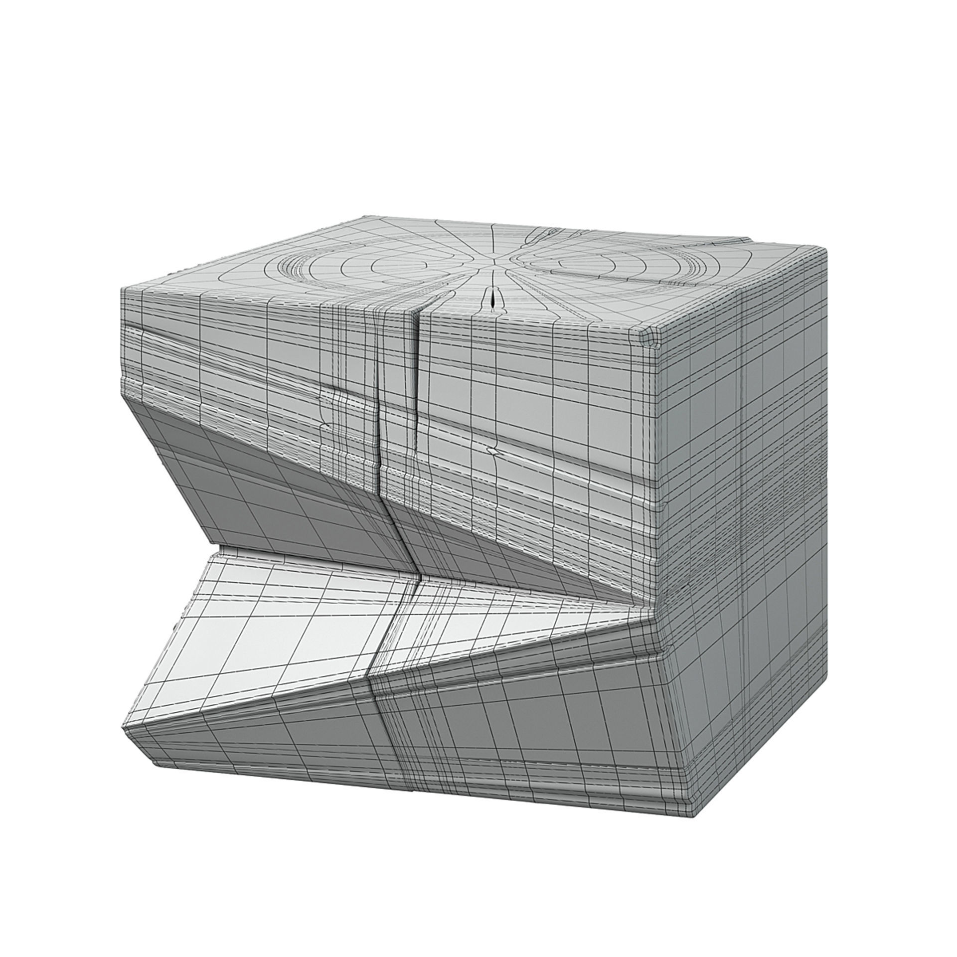 Dibs Sculpted Brutalist End Table CT 9 Low-poly 3D model_1