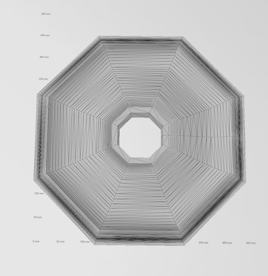 Octagonal curved classic ceiling medallion rosette relief 3D print model_15