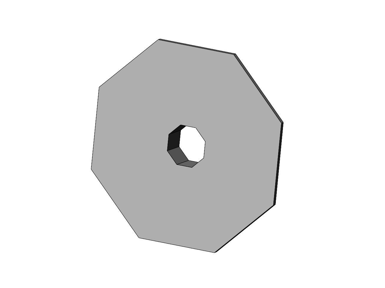 Octagonal curved classic ceiling medallion rosette relief 3D print model_5