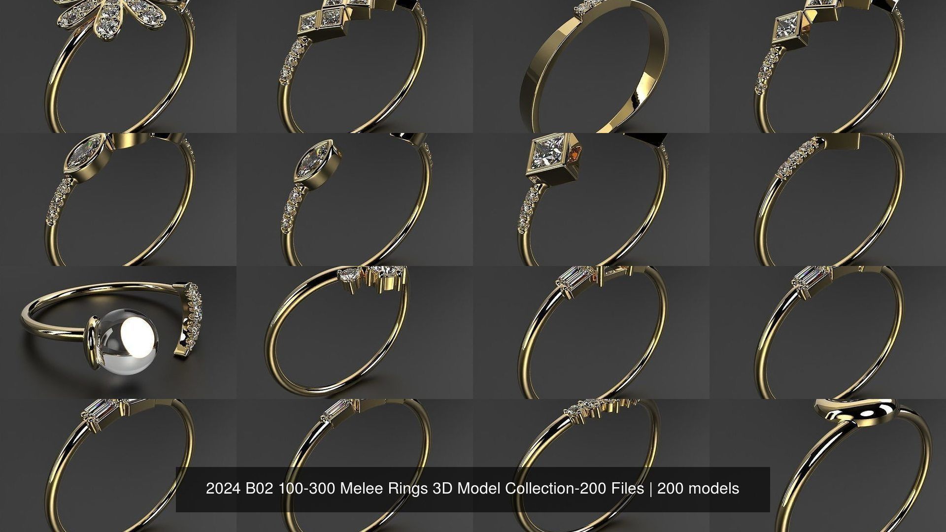 2024 B02 100-300 Melee Rings 3D Model Collection-200 Files _16
