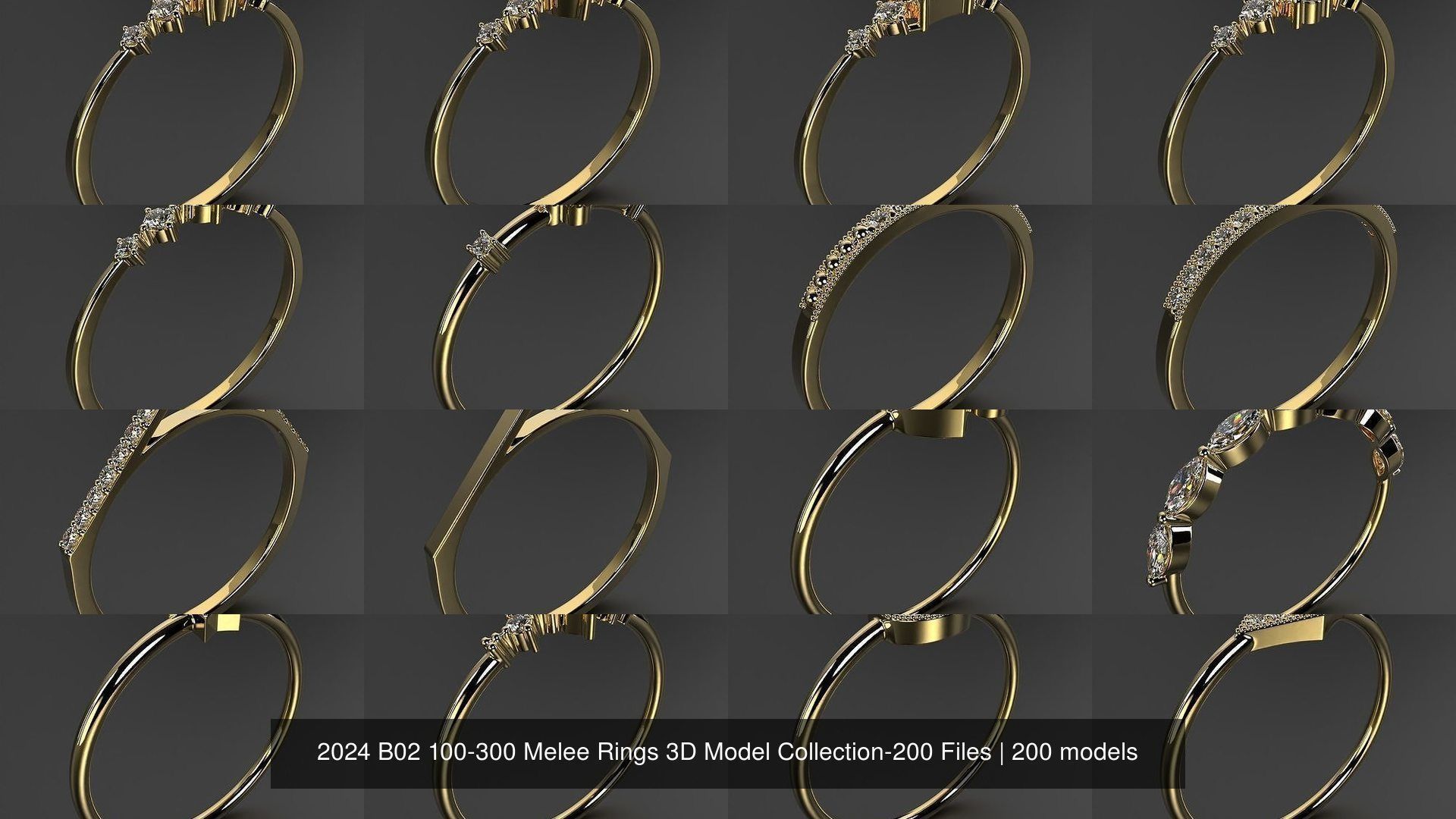 2024 B02 100-300 Melee Rings 3D Model Collection-200 Files _22