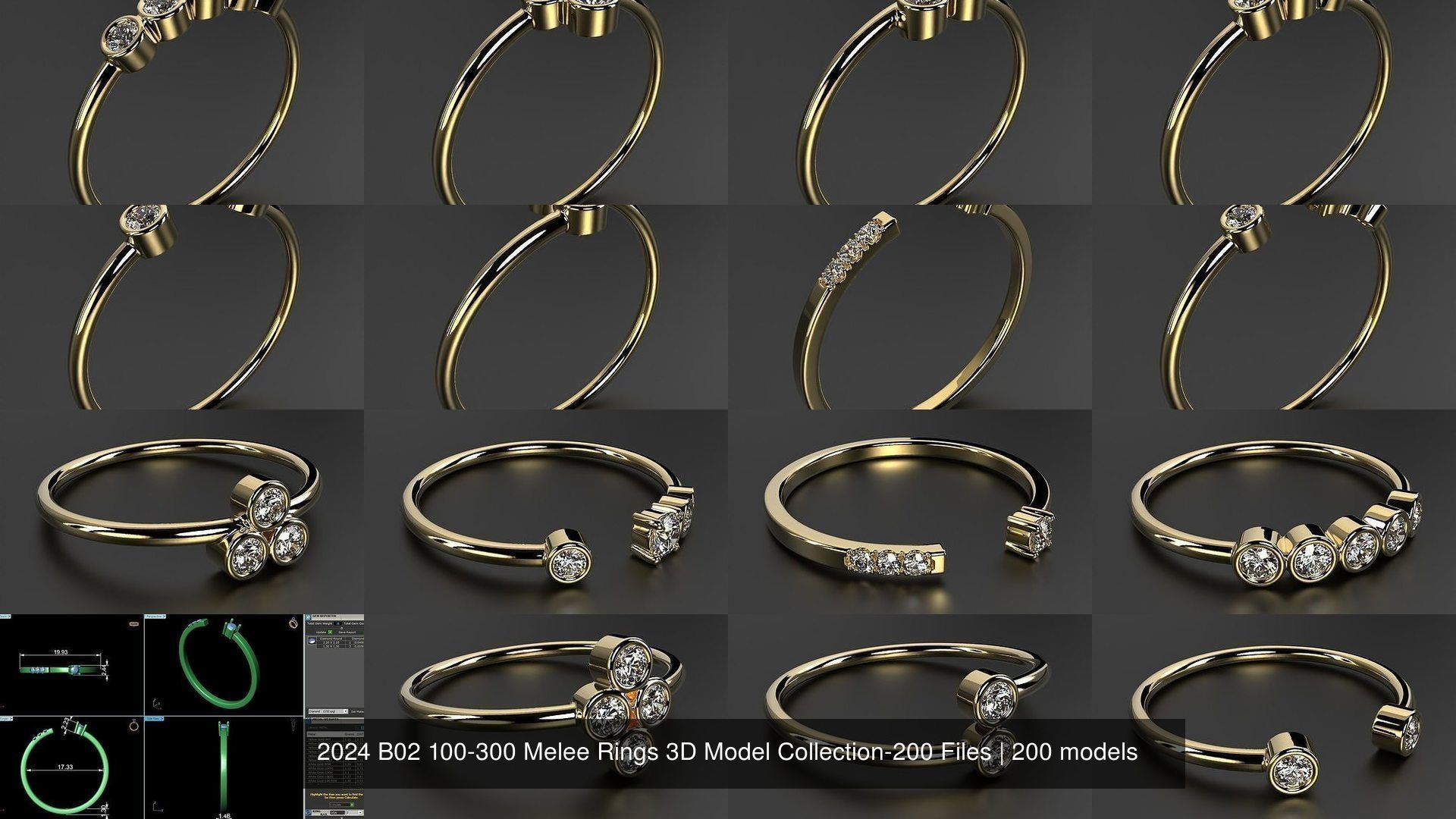 2024 B02 100-300 Melee Rings 3D Model Collection-200 Files _25