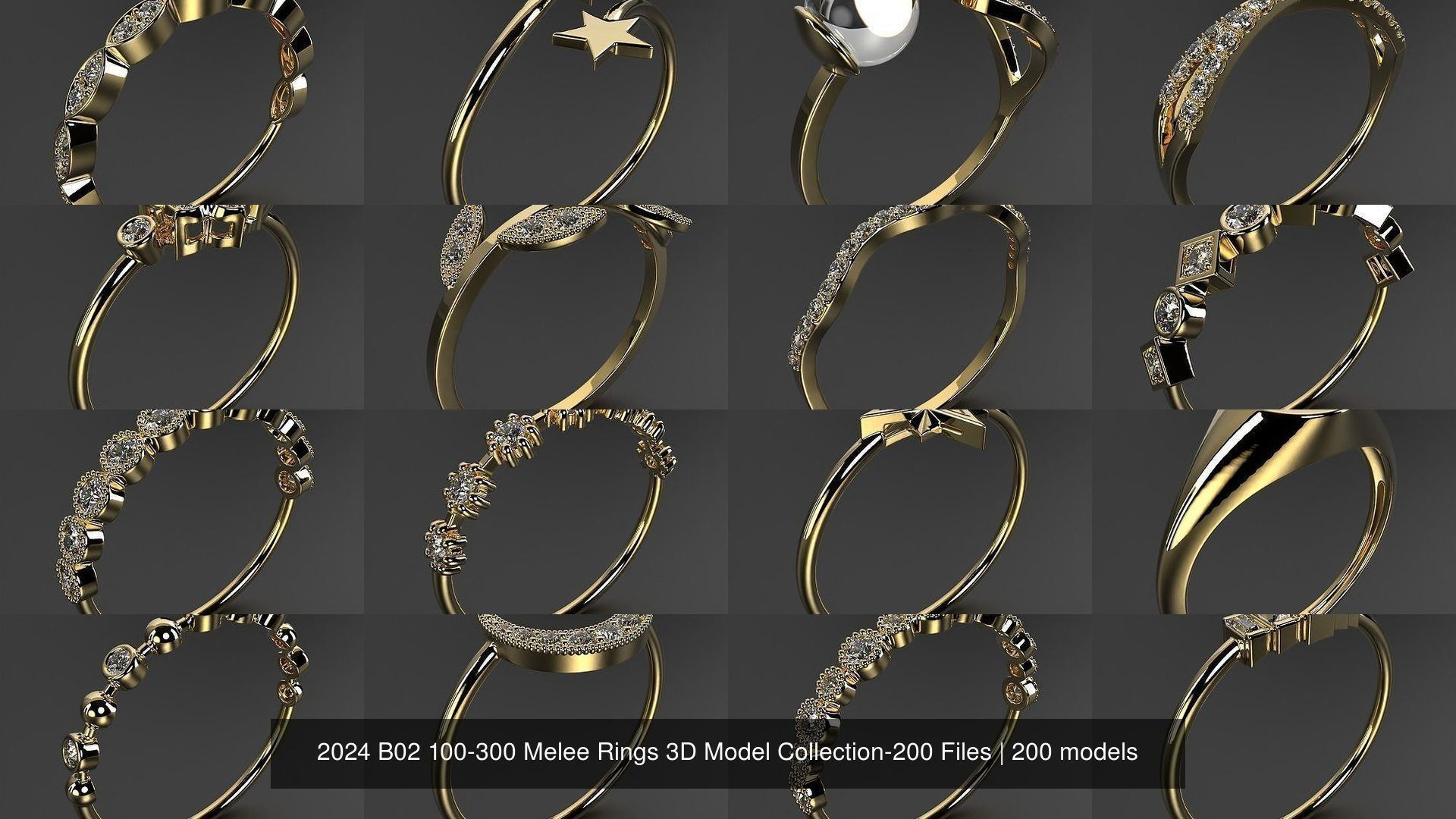2024 B02 100-300 Melee Rings 3D Model Collection-200 Files _2