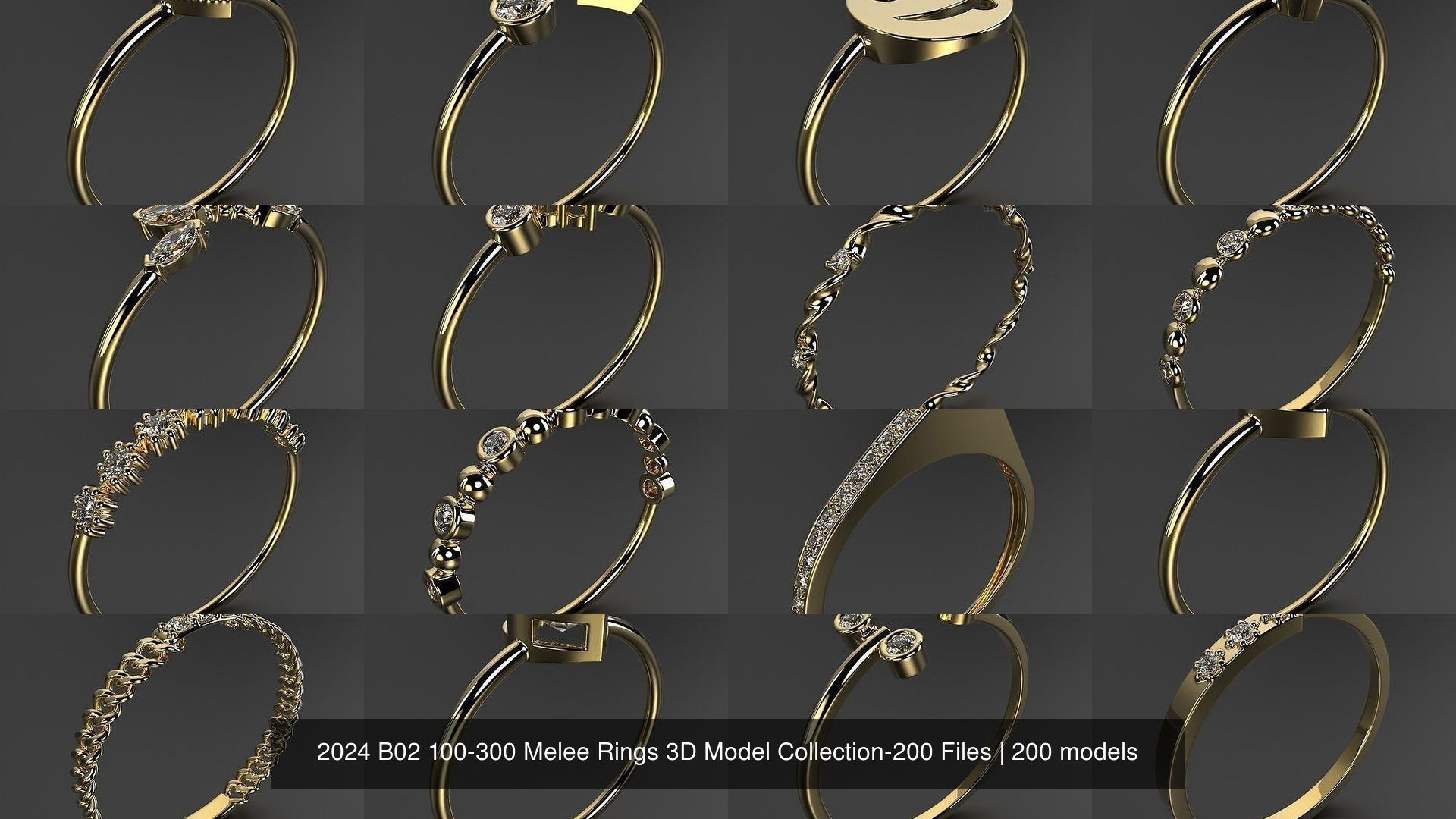 2024 B02 100-300 Melee Rings 3D Model Collection-200 Files _10