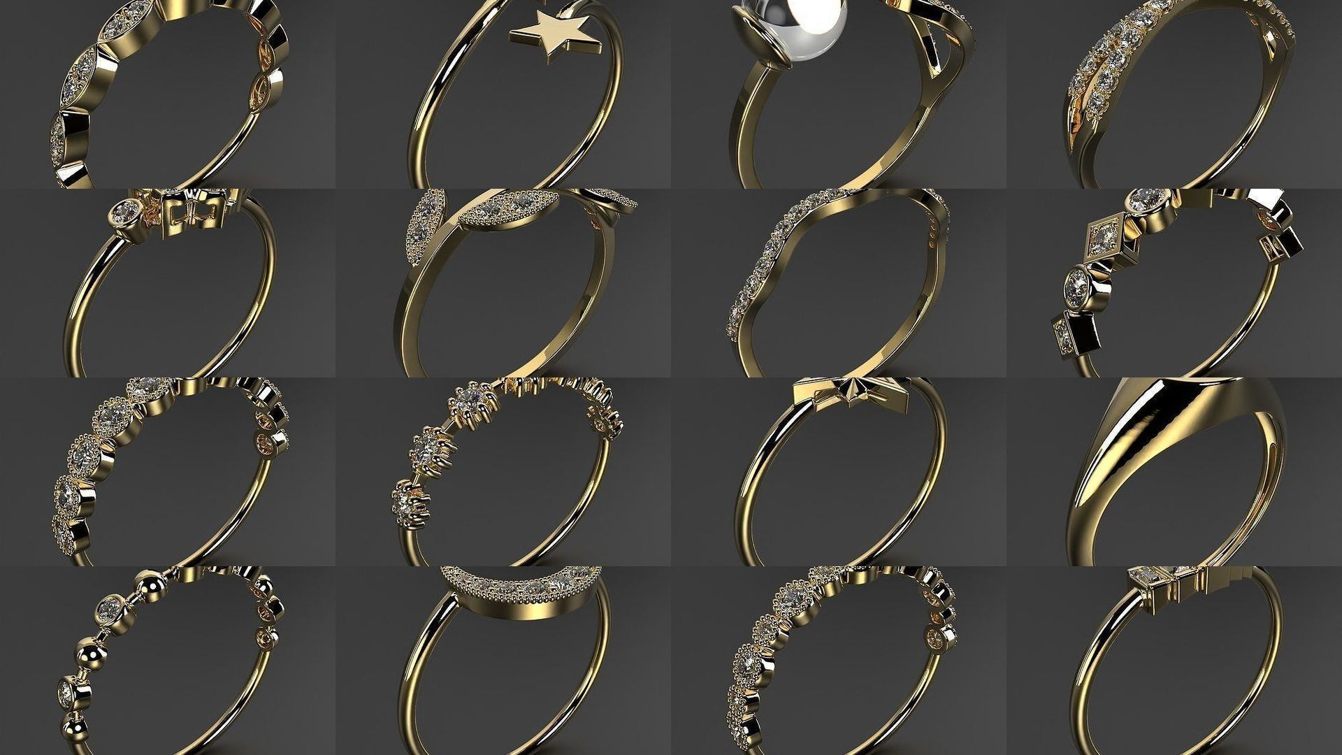 2024 B02 100-300 Melee Rings 3D Model Collection-200 Files _1