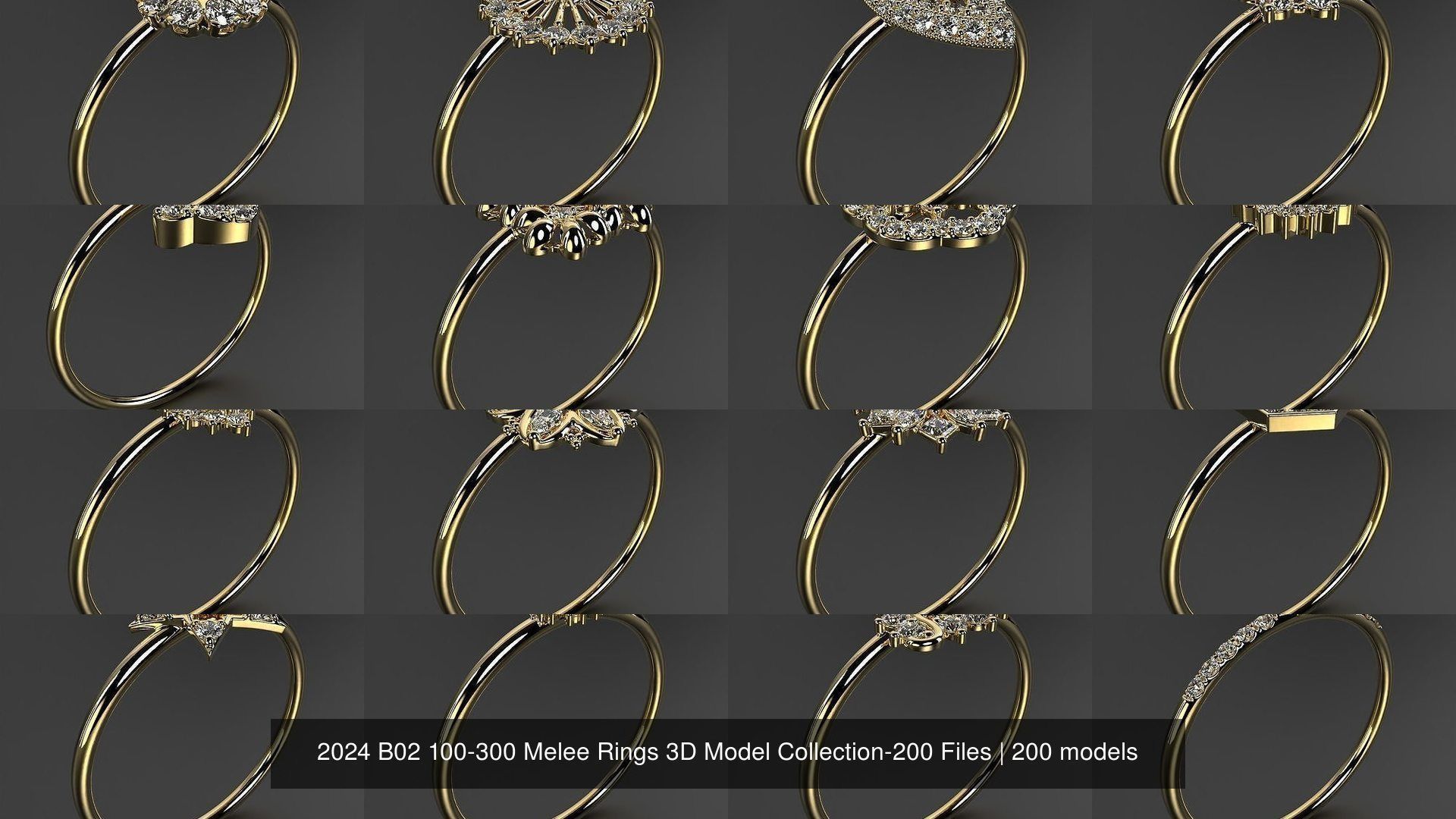 2024 B02 100-300 Melee Rings 3D Model Collection-200 Files _18