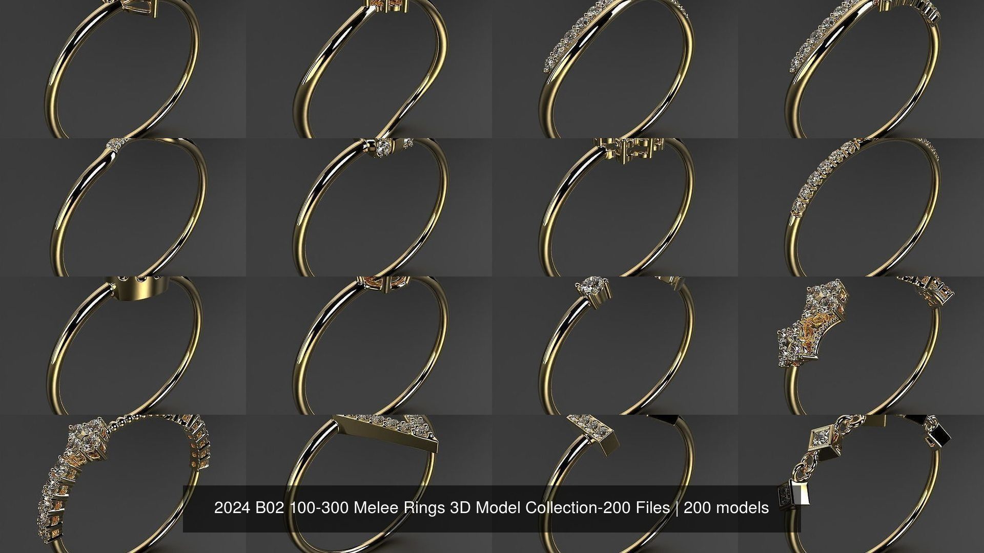 2024 B02 100-300 Melee Rings 3D Model Collection-200 Files _14