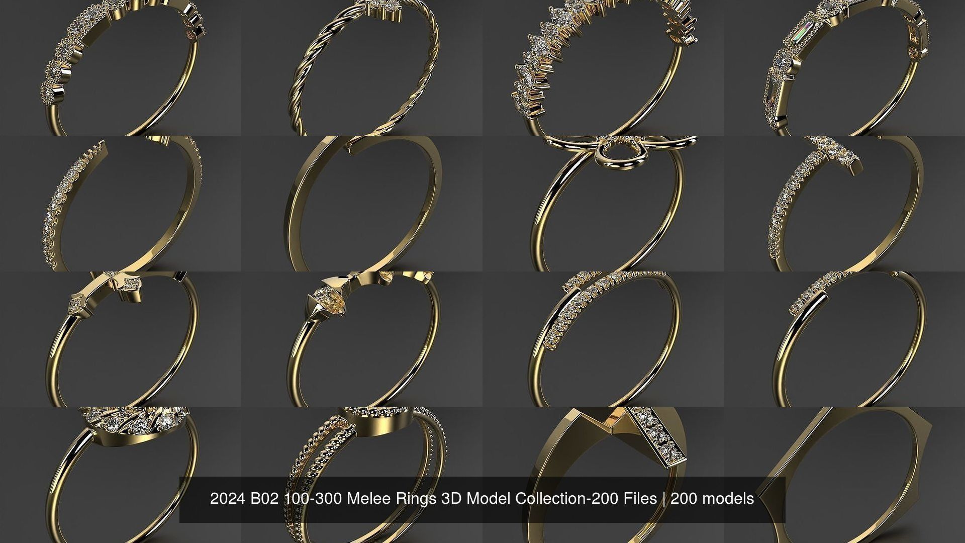 2024 B02 100-300 Melee Rings 3D Model Collection-200 Files _8