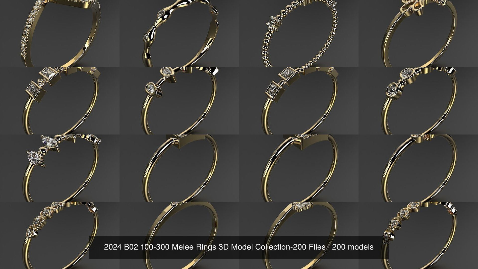 2024 B02 100-300 Melee Rings 3D Model Collection-200 Files _12