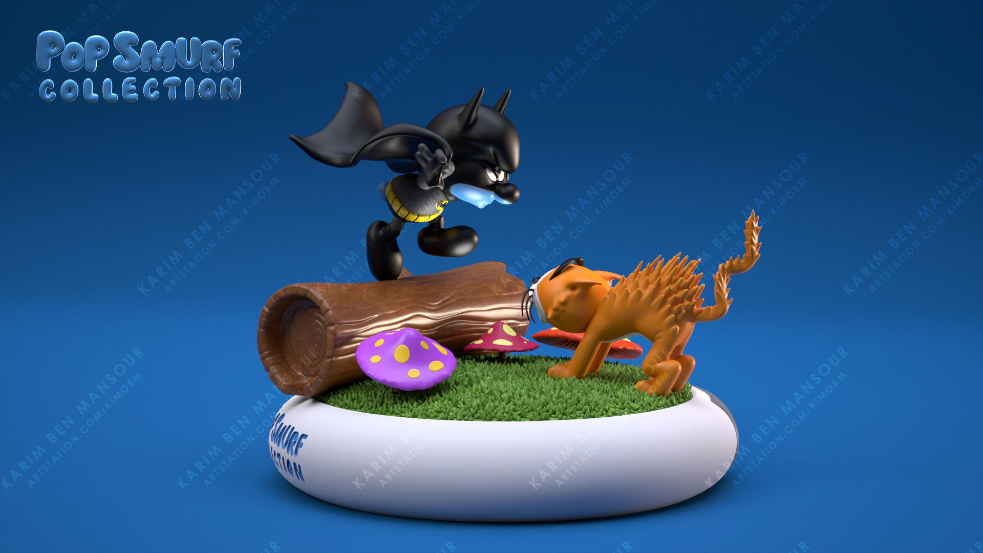 Pop Smurf Collection BatSmurf  3D print model_5