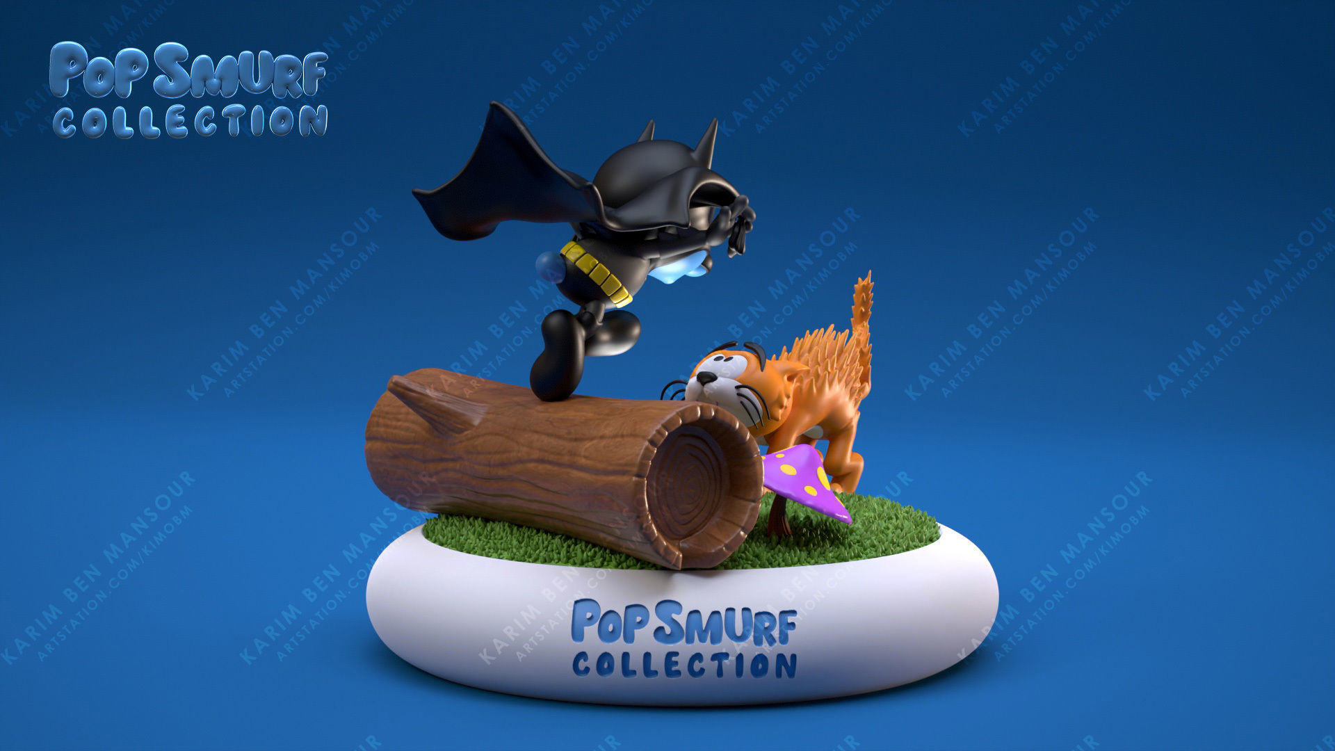 Pop Smurf Collection BatSmurf  3D print model_7