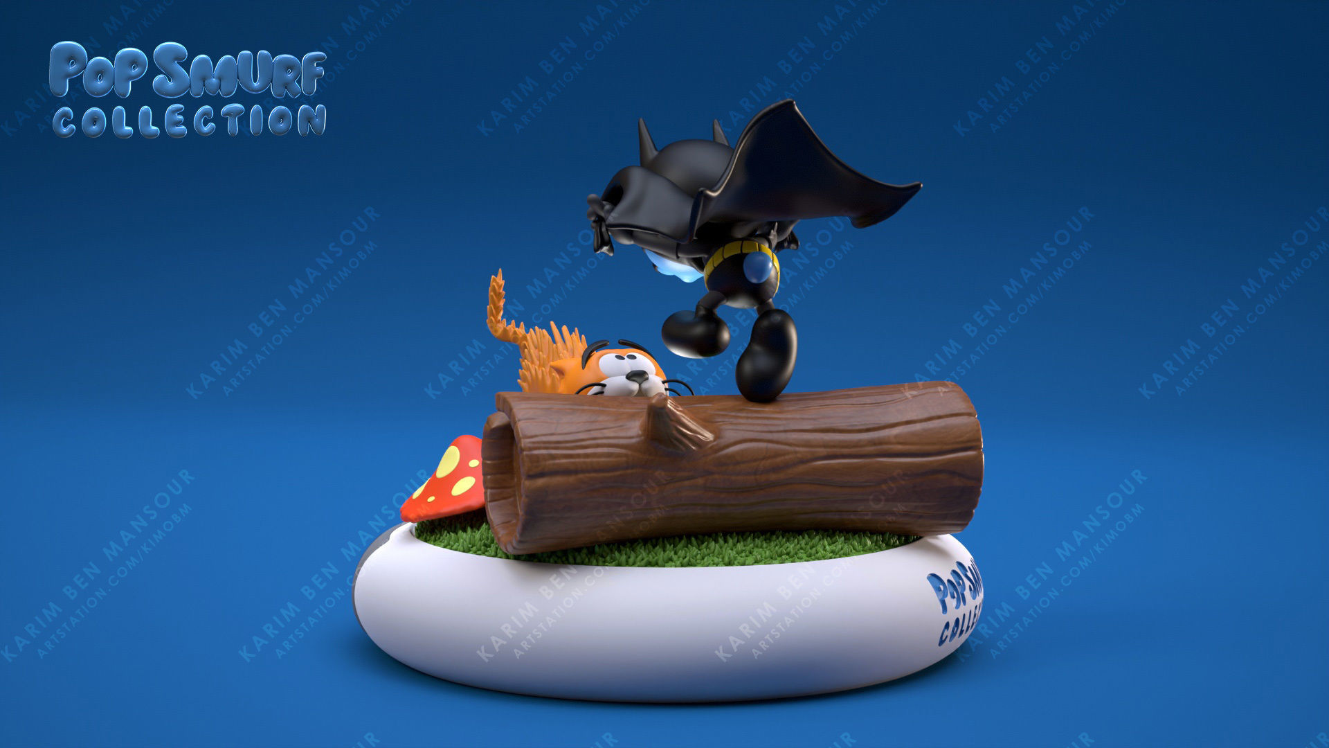 Pop Smurf Collection BatSmurf  3D print model_9