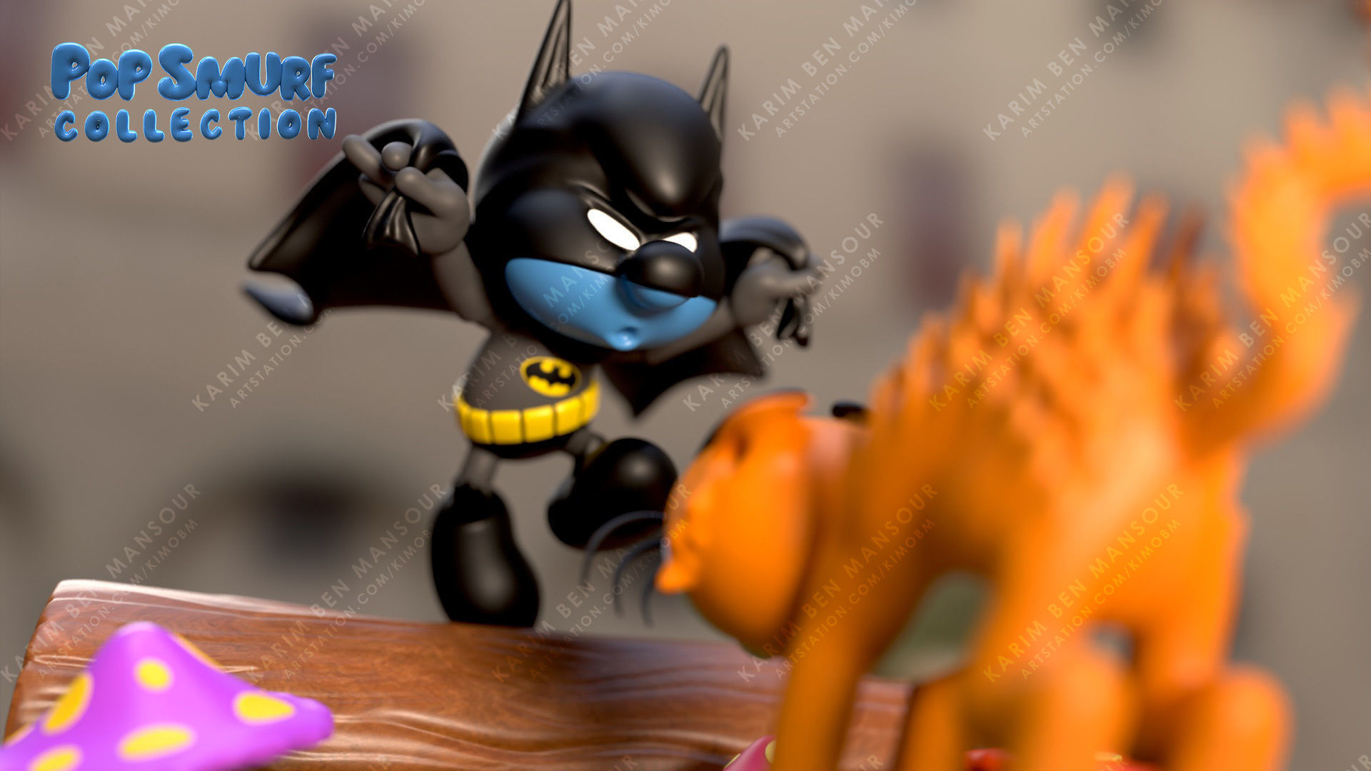 Pop Smurf Collection BatSmurf  3D print model_14