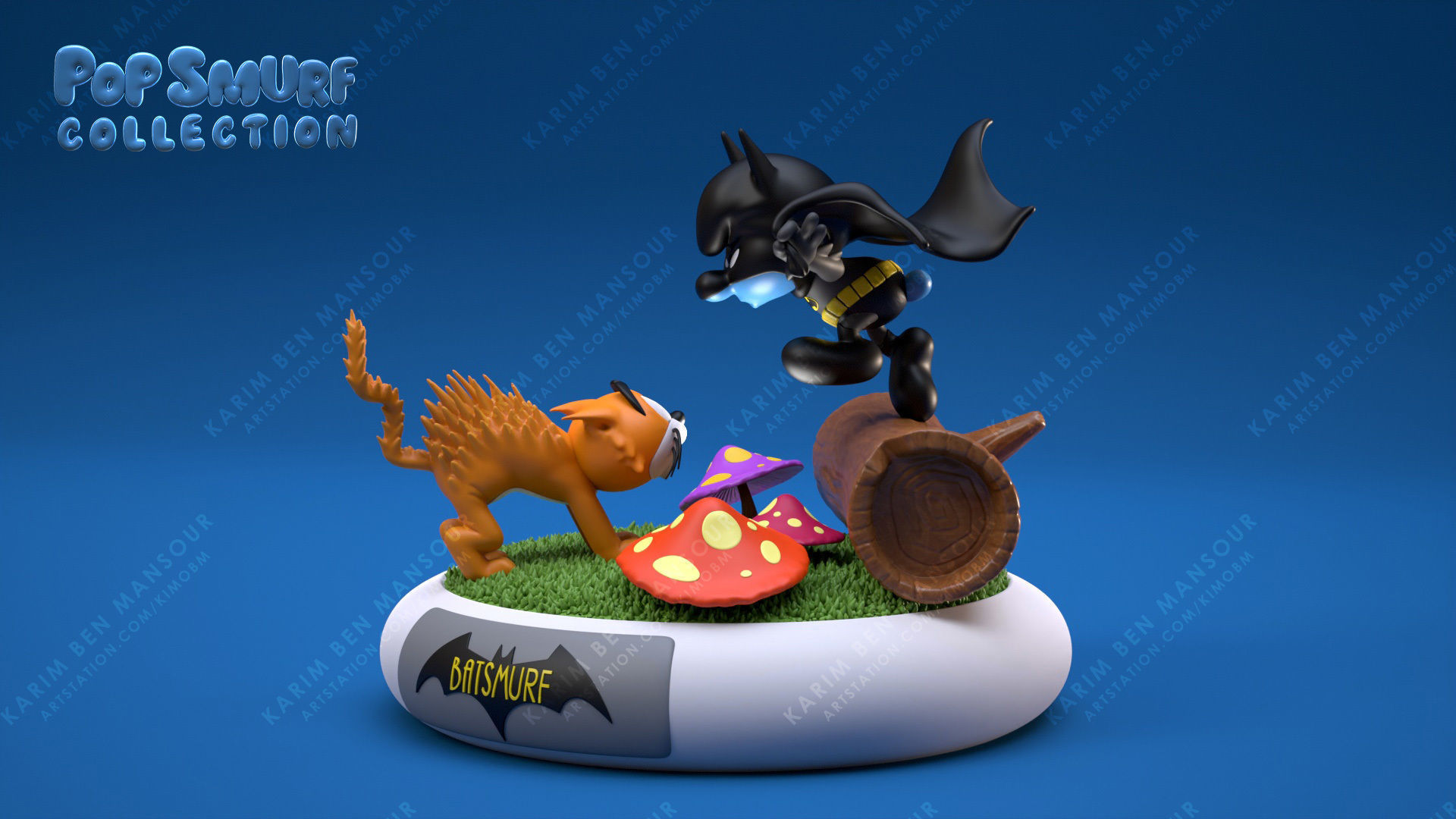 Pop Smurf Collection BatSmurf  3D print model_11