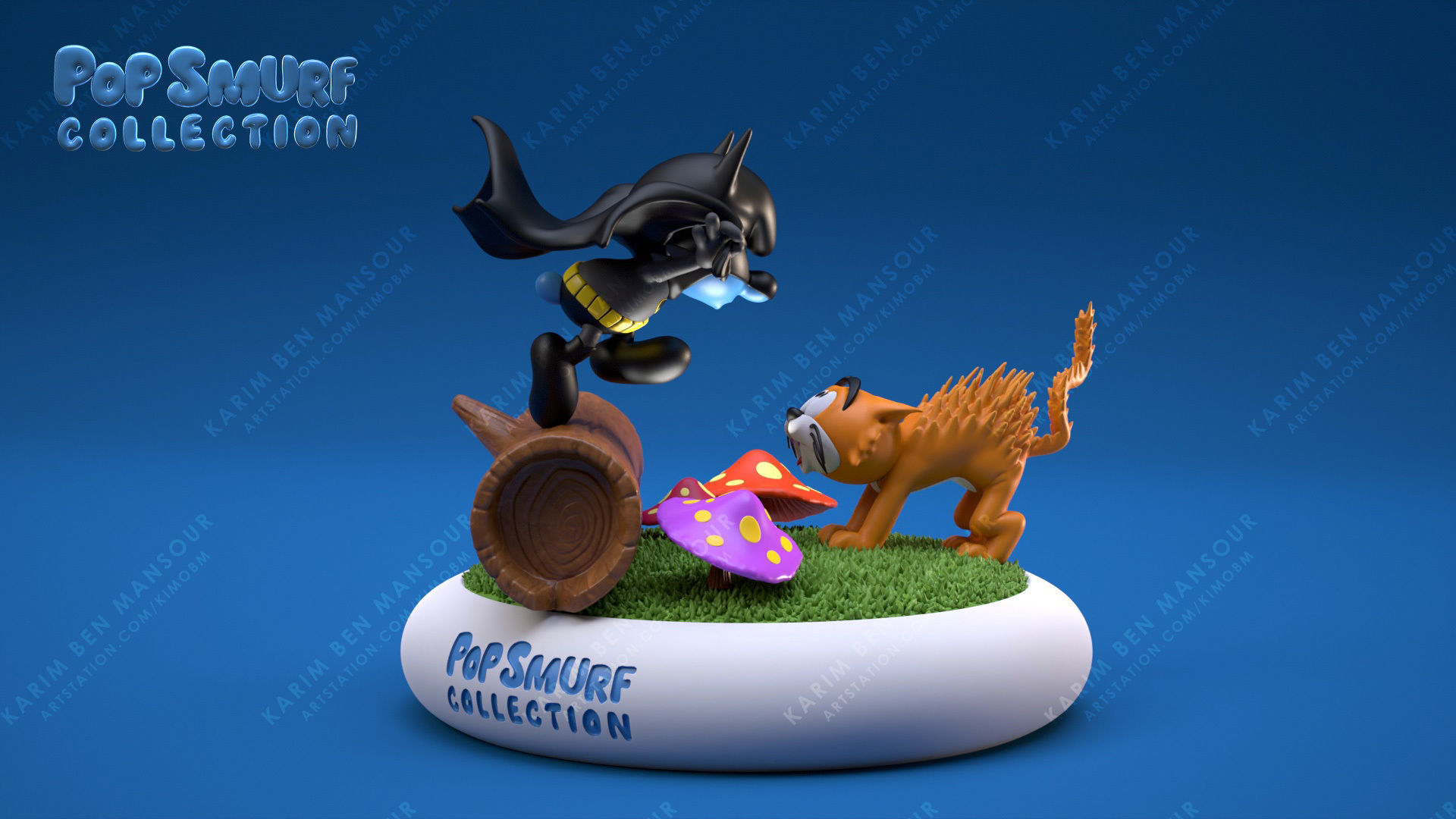 Pop Smurf Collection BatSmurf  3D print model_6