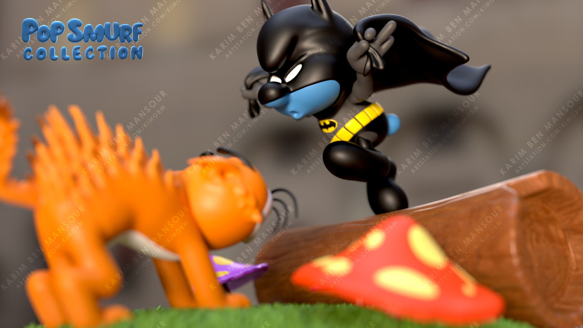 Pop Smurf Collection BatSmurf  3D print model_12