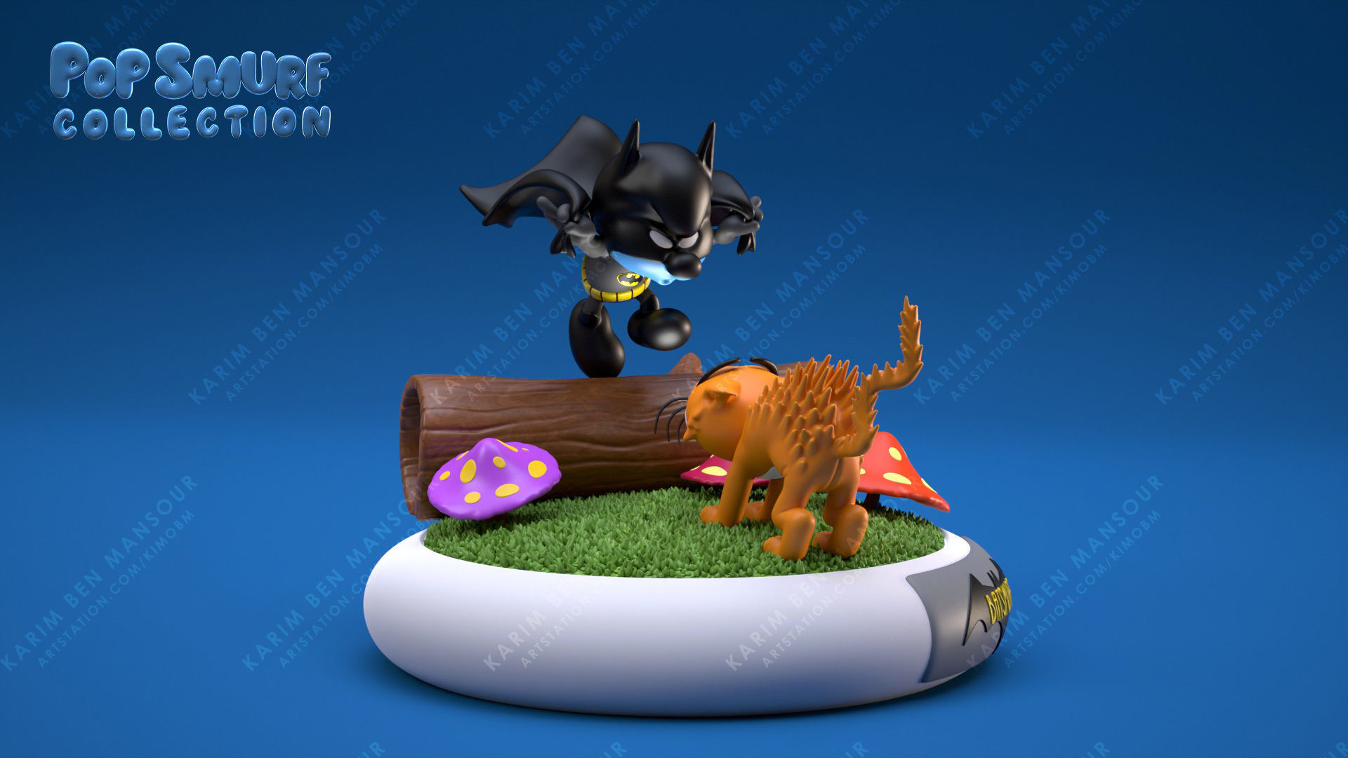 Pop Smurf Collection BatSmurf  3D print model_4