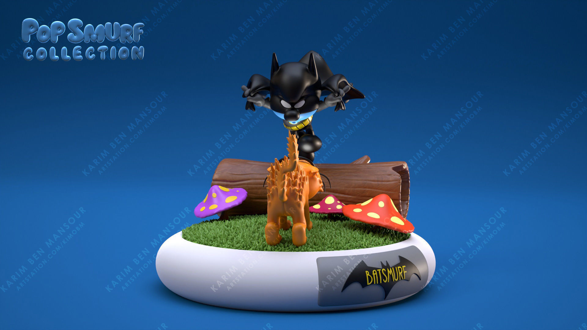 Pop Smurf Collection BatSmurf  3D print model_3
