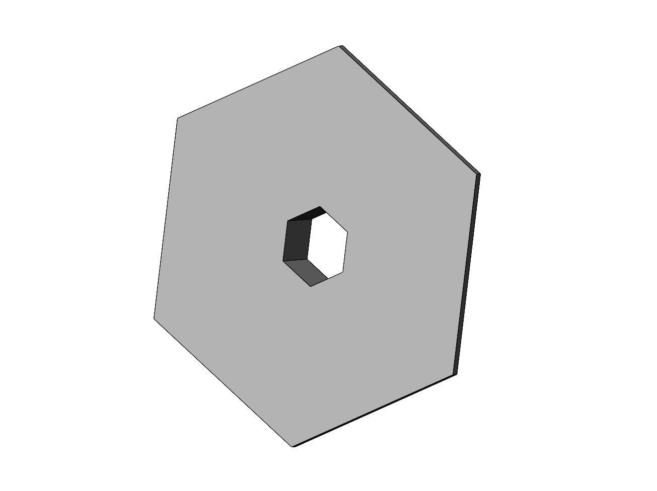 Double dome ribbed hexagonal ceiling medallion rosette relief 3D print model_5