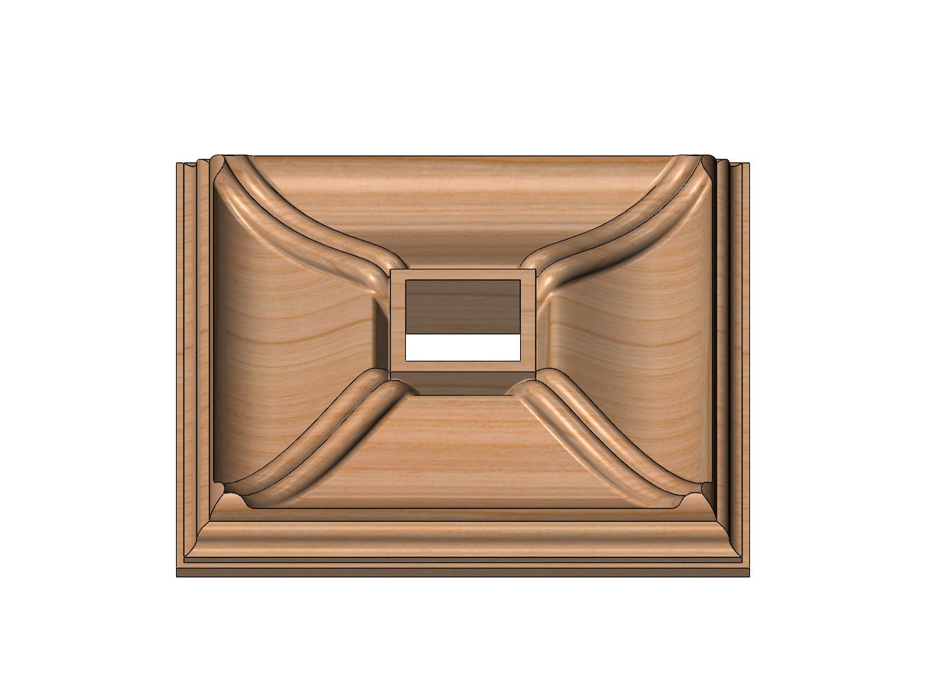 Double dome ribs square ceiling medallion rosette relief 3D print model_11