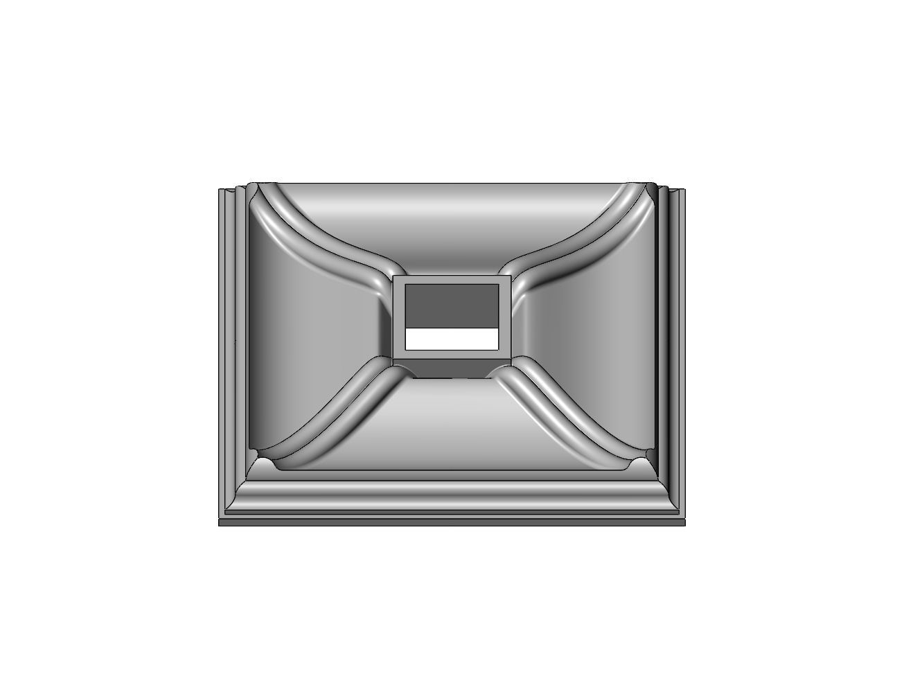 Double dome ribs square ceiling medallion rosette relief 3D print model_2