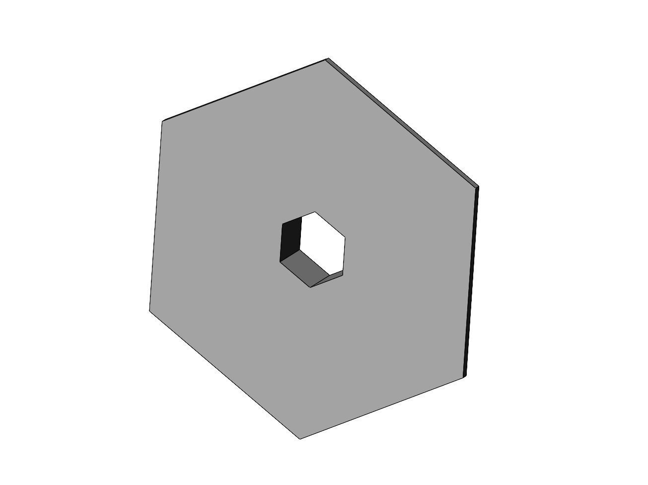 Faceted ribbed hexagonal curved ceiling medallion rosette relief 3D print model_5