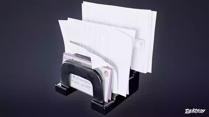 HIGH SCHOOL CLASSROOM - Paper Holder 02 - LOW POLY