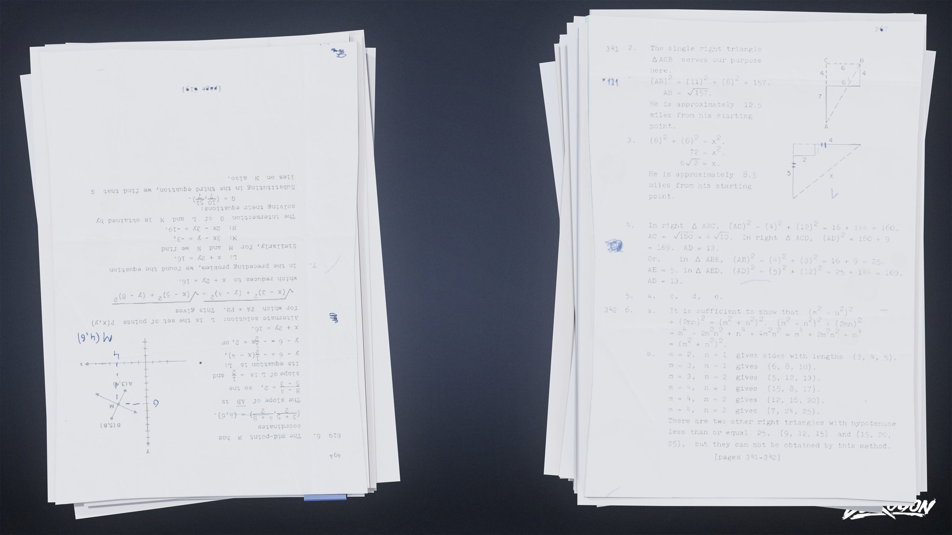 HIGH SCHOOL CLASSROOM - Paper Stacks 01 - LOW POLY Low-poly 3D model_2