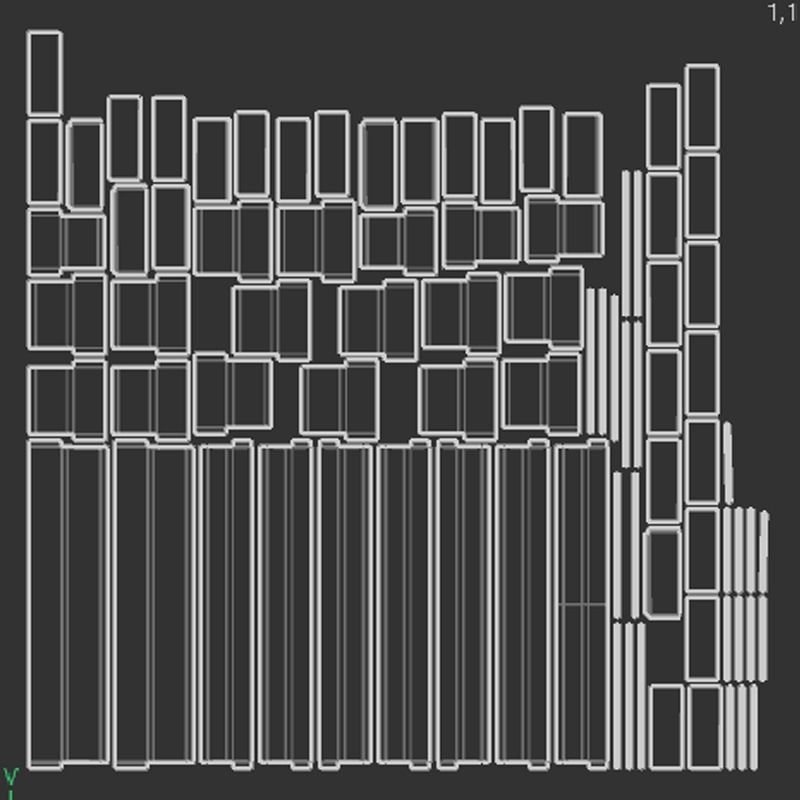 Modern Bench Set  Low-poly 3D model_9