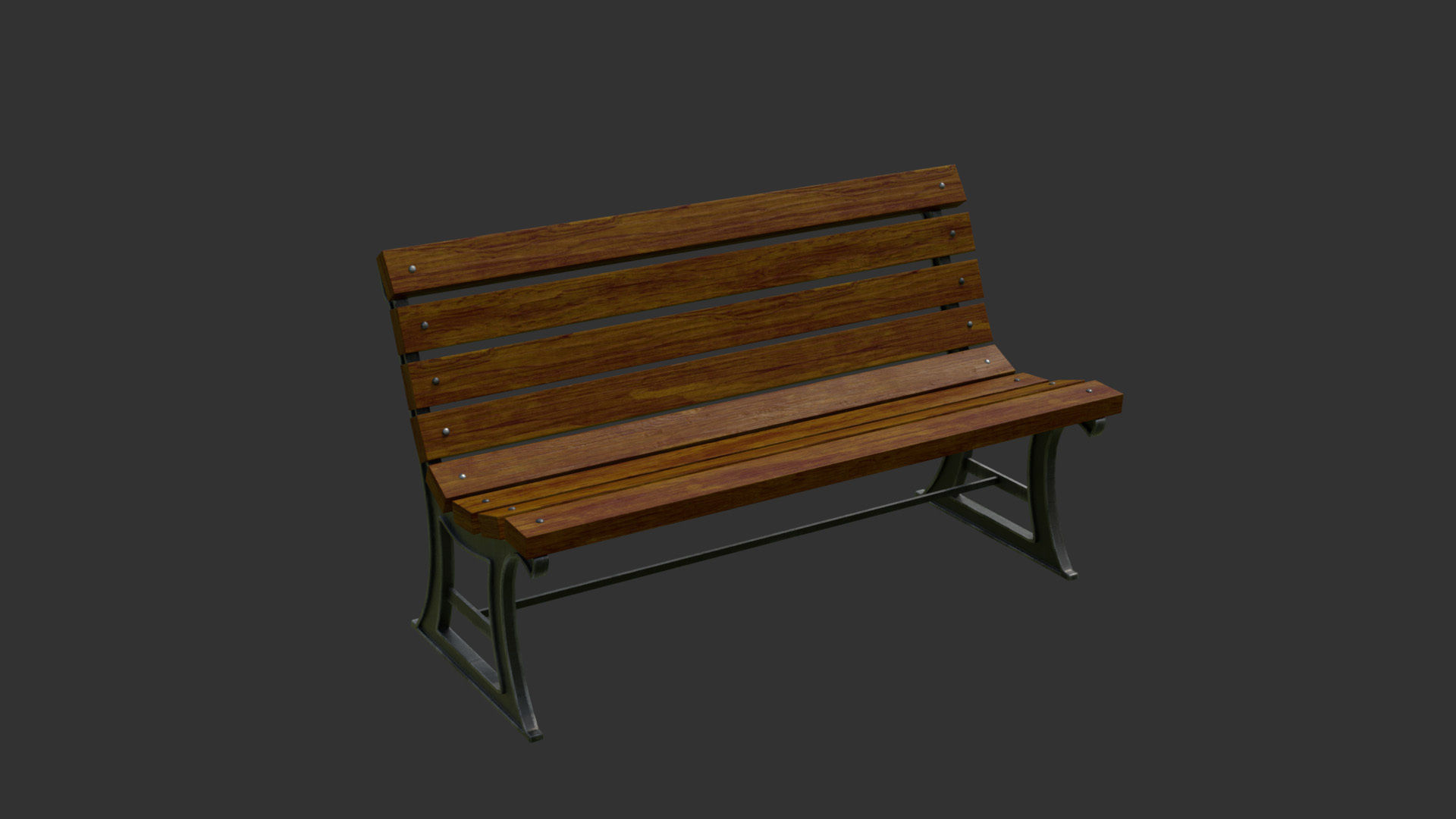 Modern Bench Set  Low-poly 3D model_3