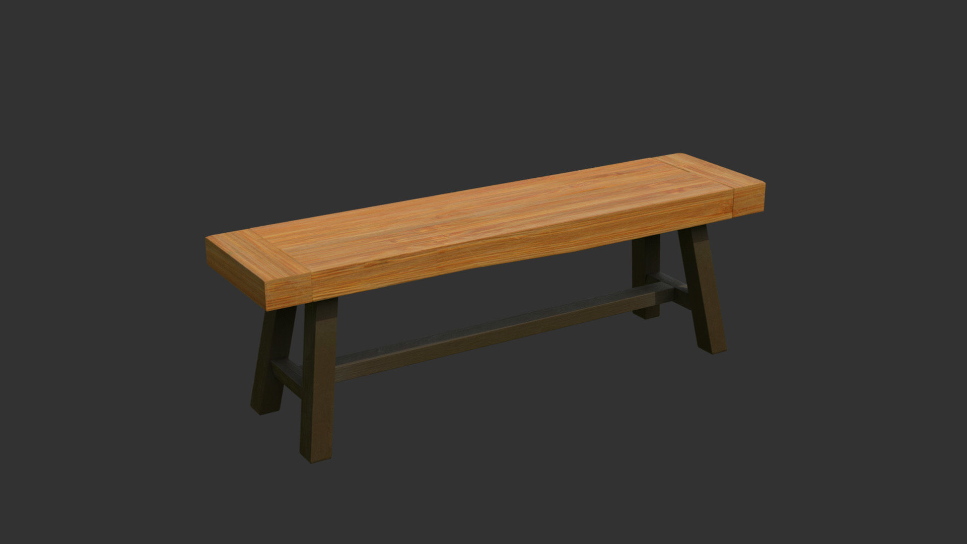 Modern Bench Set  Low-poly 3D model_1