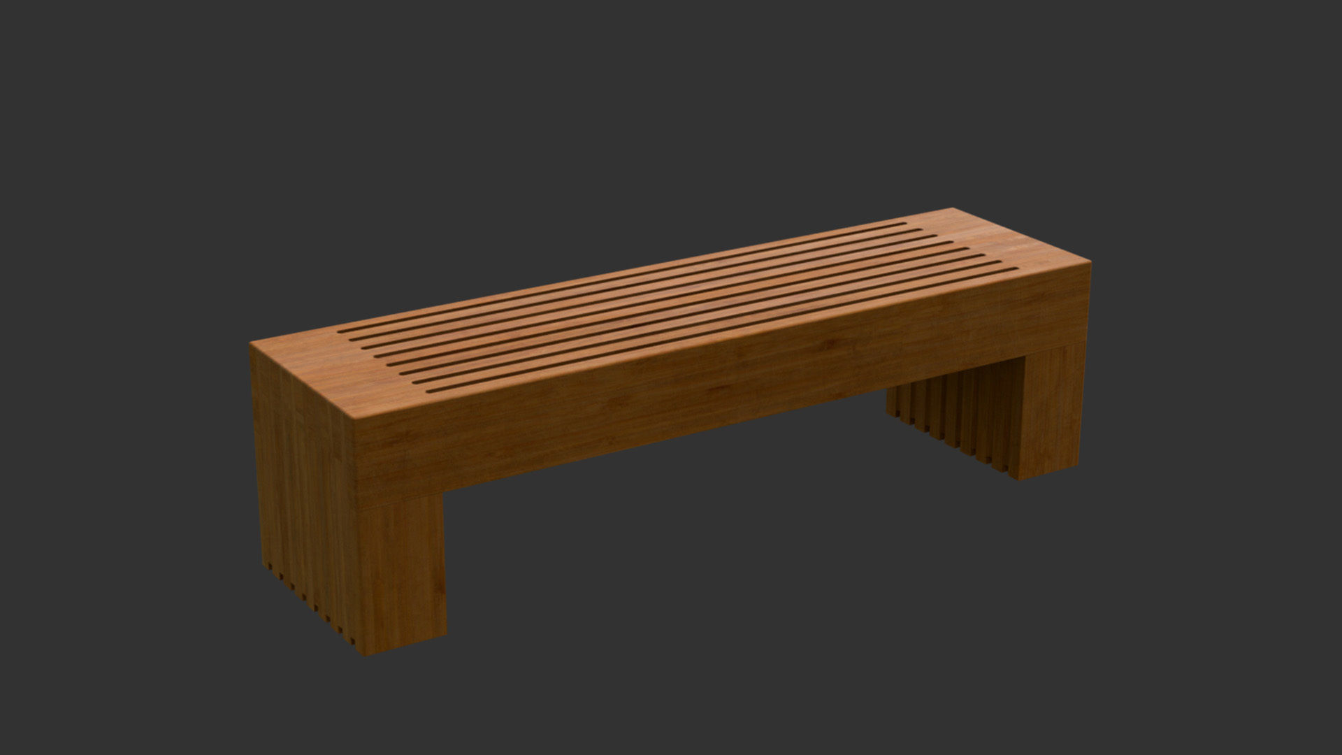 Modern Bench Set  Low-poly 3D model_4