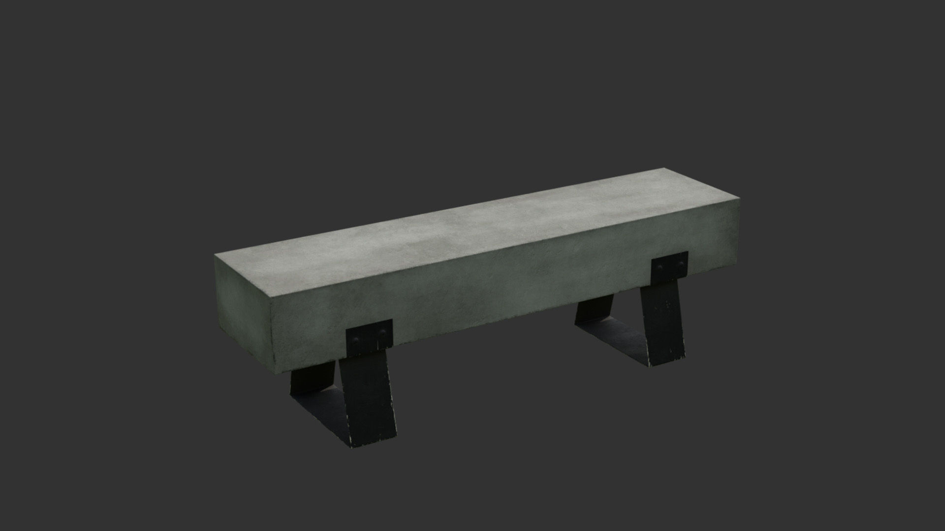 Modern Bench Set  Low-poly 3D model_5